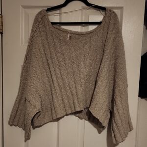 Free People Cream Knit Blouse (Heavy Weight)